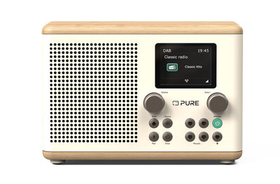 Pure Classic H4 DAB+ FM Portable Digital Radio with Bluetooth Cotton White