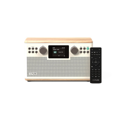 Pure Classic H6 DAB DAB+ FM Stereo Digital Radio with Bluetooth - Cotton White Oak