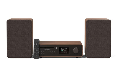 Pure Classic Stereo DAB DAB+ FM with Bluetooth CD Player and Internet Radio Music System Coffee Black