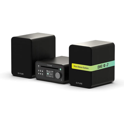 Pure Classic Stereo Mini DAB DAB+ FM Radio with Bluetooth CD Player Micro Stereo System Black