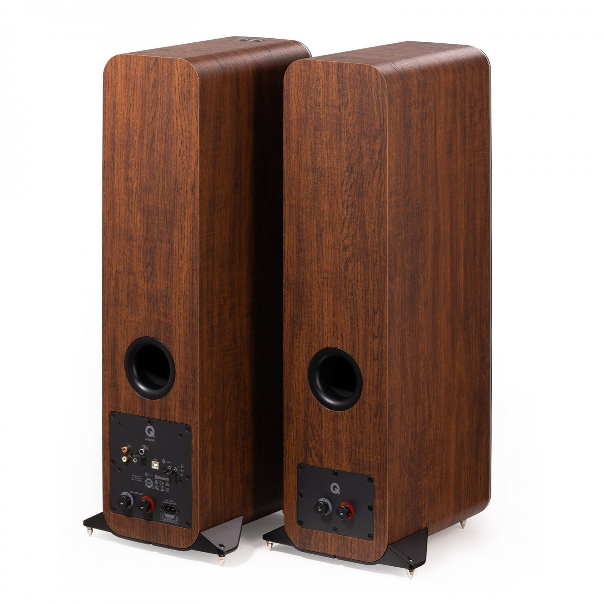 Q Acoustics M40 Powered Bluetooth Floorstanding Speakers Pair Walnut