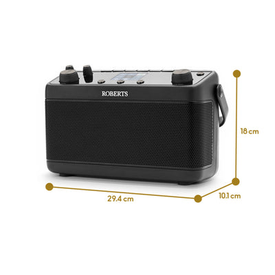 Roberts Stream 219 Internet DAB+ FM Bluetooth Portable Stereo Radio with Spotify - Black