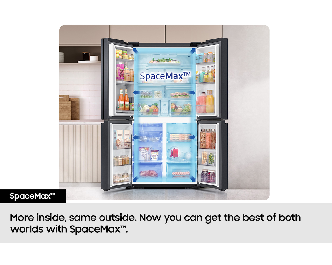 Samsung Bespoke AI RF24BB620ES9EU SpaceMax 674L Total No Frost American Fridge Freezer Silver