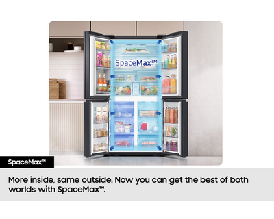 Samsung Bespoke AI RF24BB620ES9EU SpaceMax 674L Total No Frost American Fridge Freezer Silver