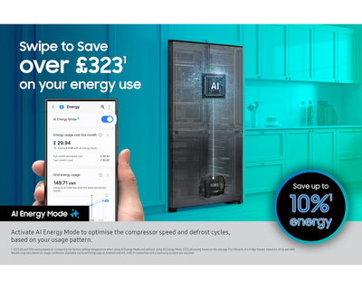 Samsung Bespoke AI RF65DG9H0EB1EU Family Hub 636L Total No Frost American Fridge Freezer Black