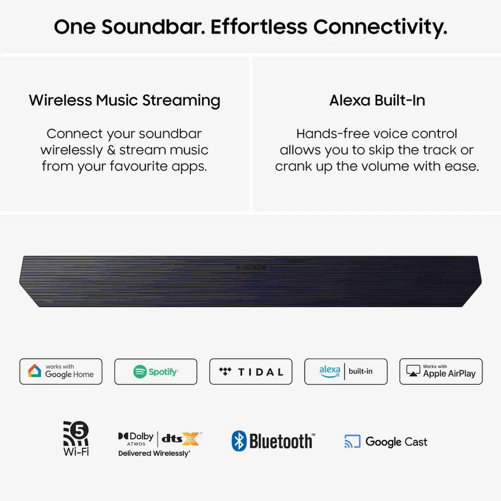 Samsung HW-Q990H Q-Series 11.1.4 Ch Dolby Atmos Soundbar with Subwoofer & Rear Speakers (2026)