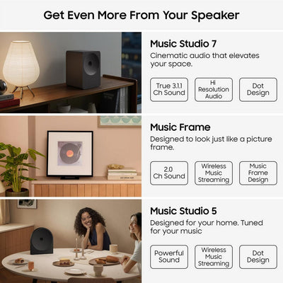 Samsung Music Studio 7 HW-LS70H Multi-Directional WiFi-Bluetooth Wireless Speaker - Black (2026)
