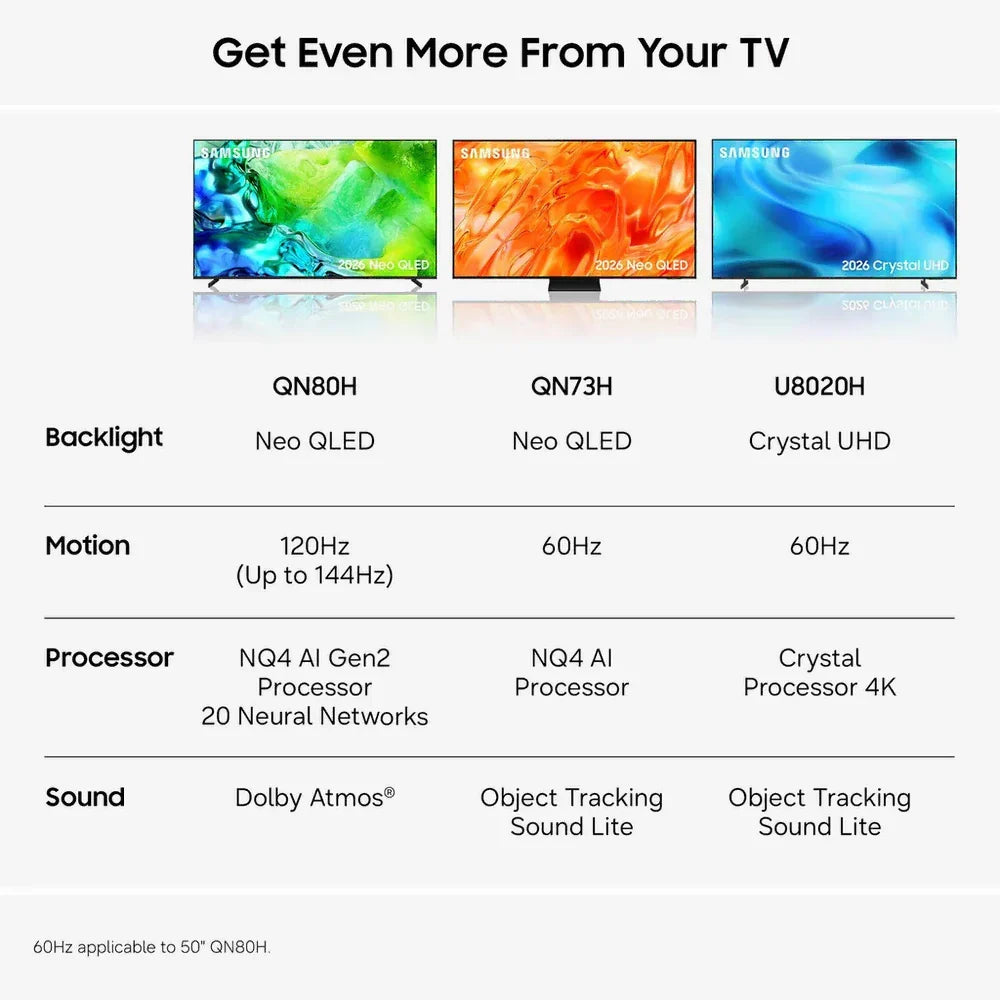 Samsung QE55QN73HAUXXU 55 Inch QN73H 4K Neo QLED Ultra HD HDR Smart AI TV 2026