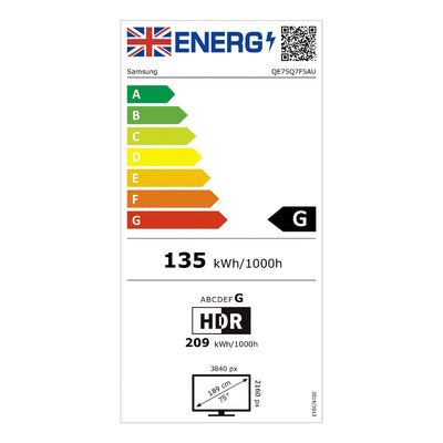 Samsung QE75Q7F5AUXXU 75 Inch Q7F5 4K QLED Ultra HD HDR AI Smart TV