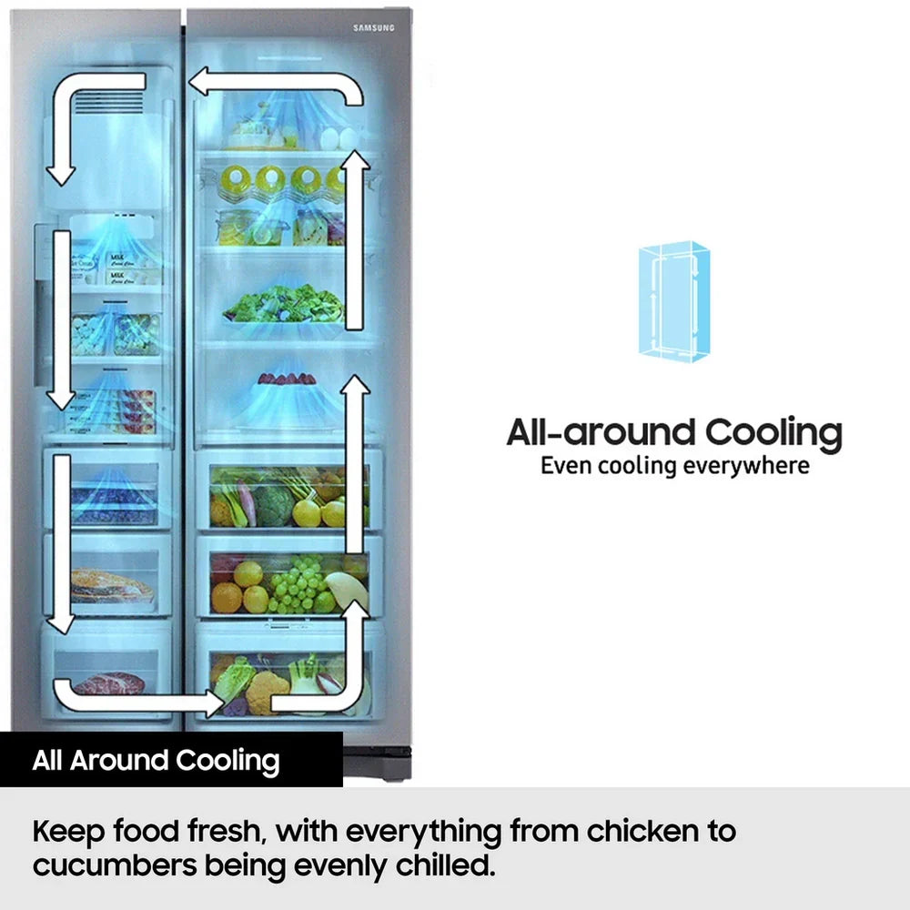 Samsung RS70F64KEFEU Series 6 Bespoke AI 91cm Side by Side American Style Fridge Freezer in Black