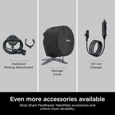 Shark FA150UK FlexBreeze TableMate Indoor to Outdoor High Velocity Tabletop Fan - Winter Fog