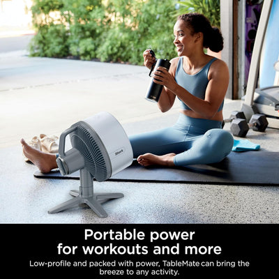 Shark FA150UK FlexBreeze TableMate Indoor to Outdoor High Velocity Tabletop Fan - Winter Fog