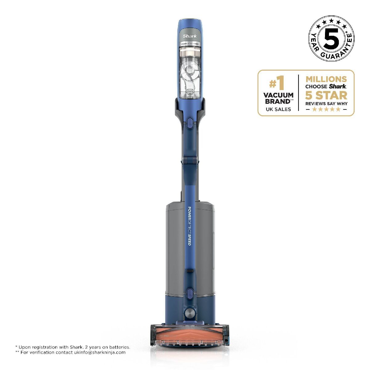 Shark IA3241UKT PowerDetect Speed Clean and Empty Pet Pro Cordless Vacuum Up To 60 Minutes Run Time Ultramarine