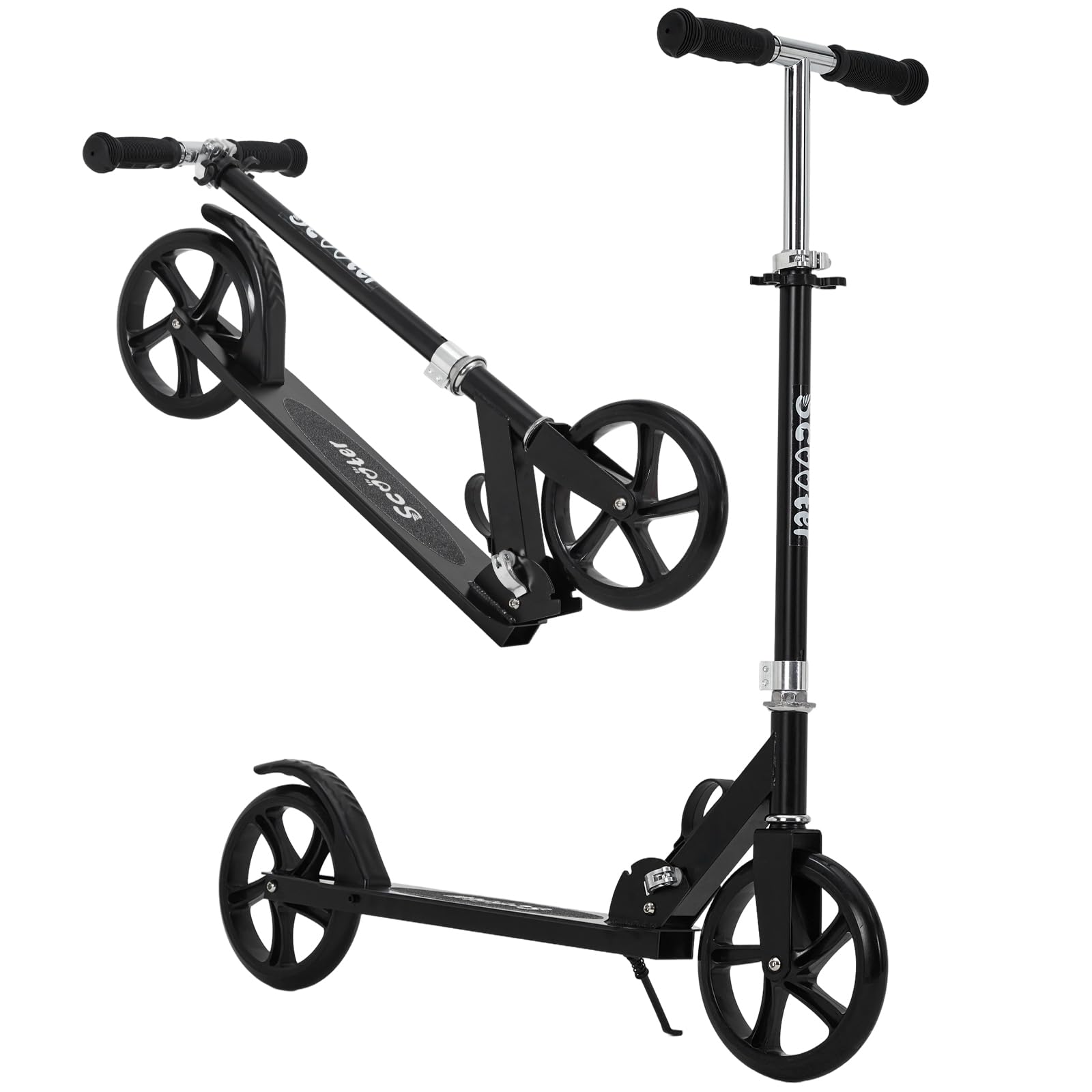 Garvee Kick Scooter for Teens Adults Kids 6+ - 220LB Capacity, 3-Level Adjustable Handlebar, Aluminum Alloy Frame, Foldable, 8" PU Wheels, Outdoor Sports