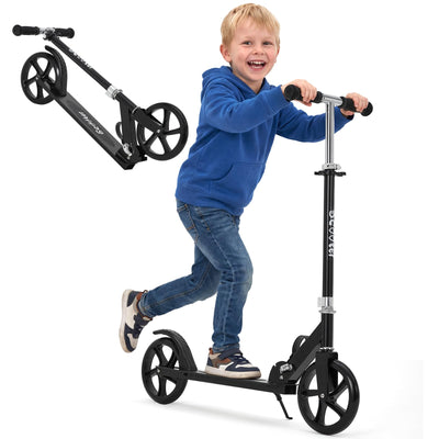 Garvee Kick Scooter for Teens Adults Kids 6+ - 220LB Capacity, 3-Level Adjustable Handlebar, Aluminum Alloy Frame, Foldable, 8" PU Wheels, Outdoor Sports