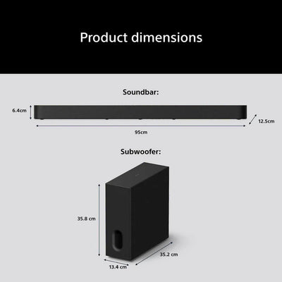 Sony BRAVIA Theatre Bar 7 + S (HTA7100KIT) Dolby Atmos Soundbar with SASW7 100W Subwoofer