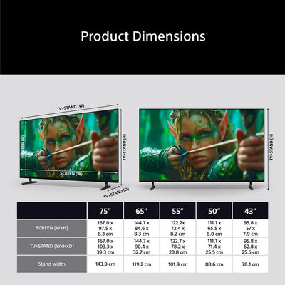 Sony K50S25M2PB 50 Inch BRAVIA 2 II Direct LED 4K Ultra HD HDR Smart Google TV 2026