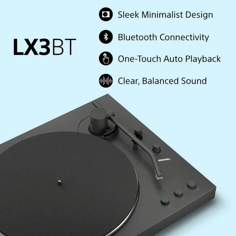 Sony PSLX3BT Fully Automatic Bluetooth Turntable With Ruark MR1 MK3 Active Bluetooth Speakers Pair Hi-Fi System