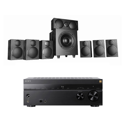 Sony TA-AN1000 7.2 Ch 8K Dolby Atmos AV Amplifier with Wharfedale DX3 HCP 7.1 Black Speaker Package