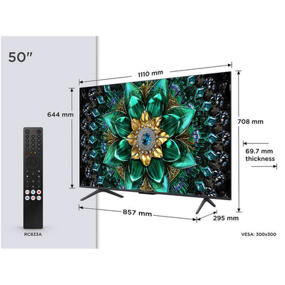 TCL 50Q6C-UK 50 Inch Q6C 4K Ultra HD HDR QD-Mini LED Smart Google TV