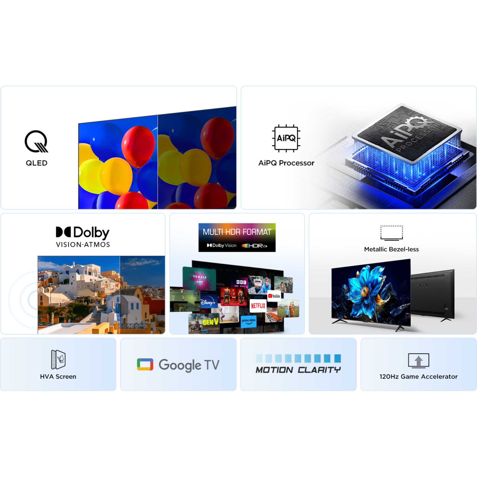 TCL 55P7K-UK 55 Inch P7K 4K QLED Ultra HD HDR Direct LED Smart Google TV