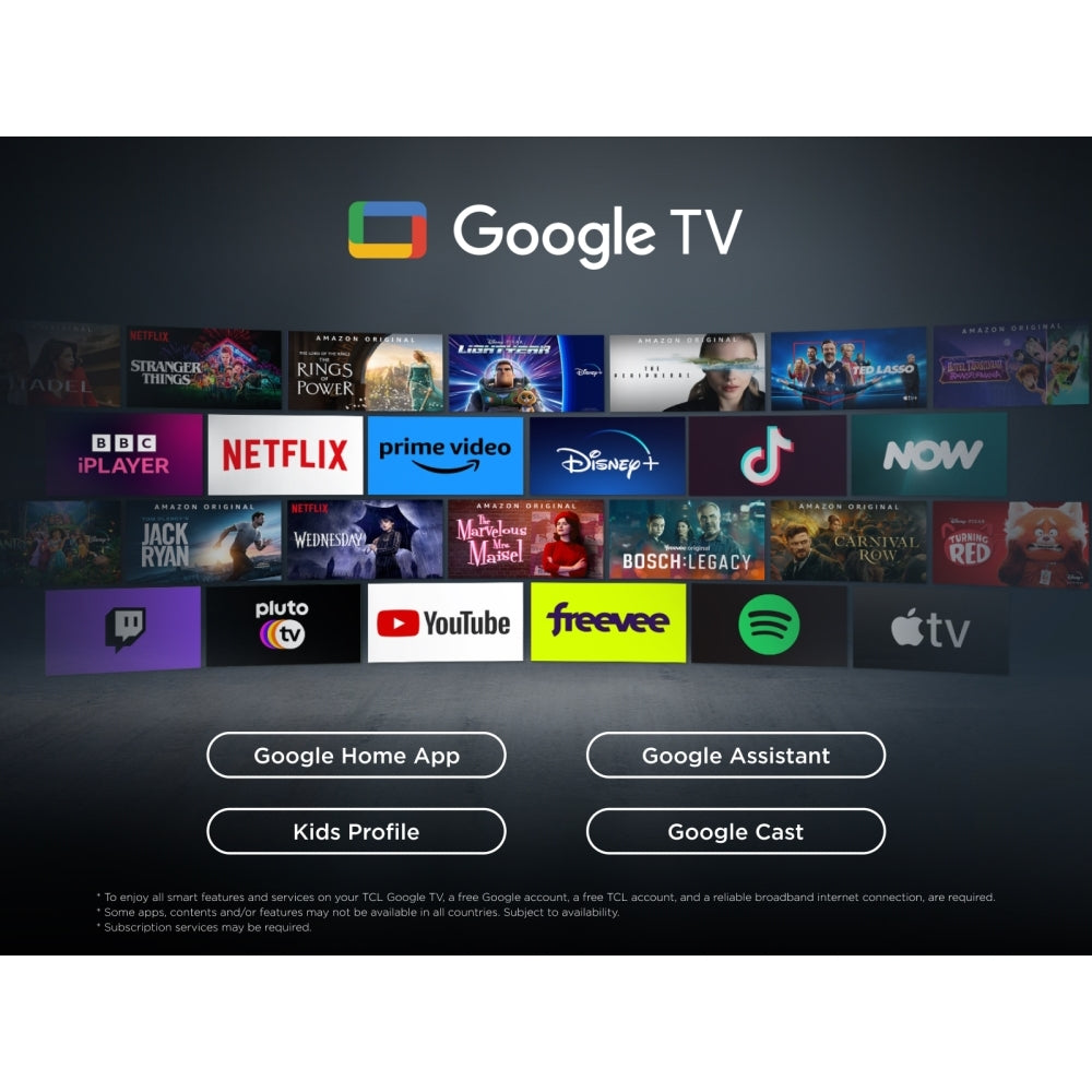 TCL 98Q6C-UK 98 Inch Q6C 4K Ultra HD HDR QD-Mini LED Smart Google TV