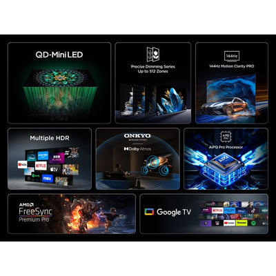 TCL 98Q6C-UK 98 Inch Q6C 4K Ultra HD HDR QD-Mini LED Smart Google TV