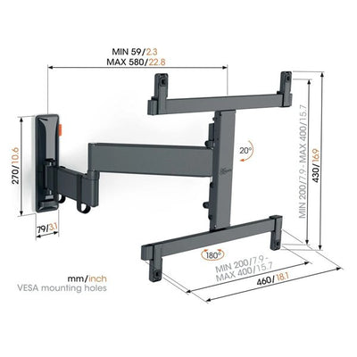 Vogels Comfort TVM 3465 Full-Motion TV Wall Mount from 32 to 65 inches