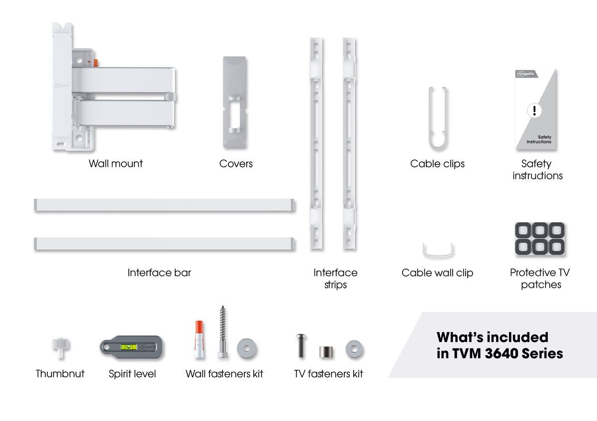 Vogels Comfort TVM 3645 Full-Motion TV Wall Mount  for TVs from 40 to 77 inches White