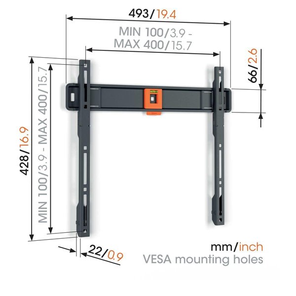 Vogels Quick TVM 1405 Fixed TV Wall Mount for TVs from 32 to 77 inches
