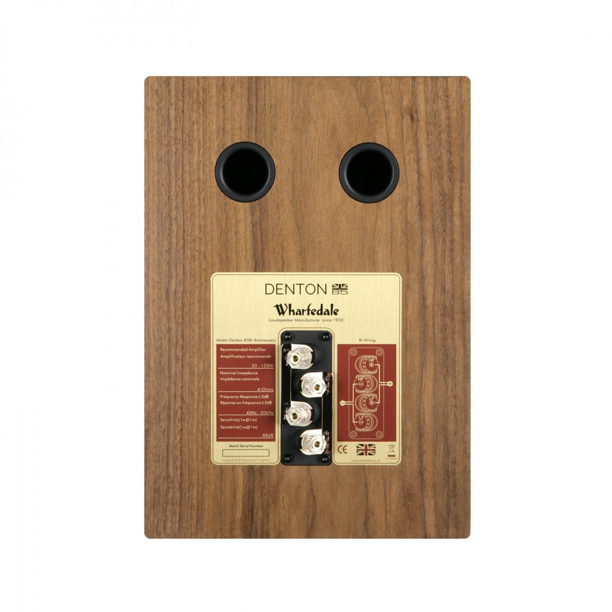 Wharfedale Denton 85 Bookshelf Speakers Pair - Walnut