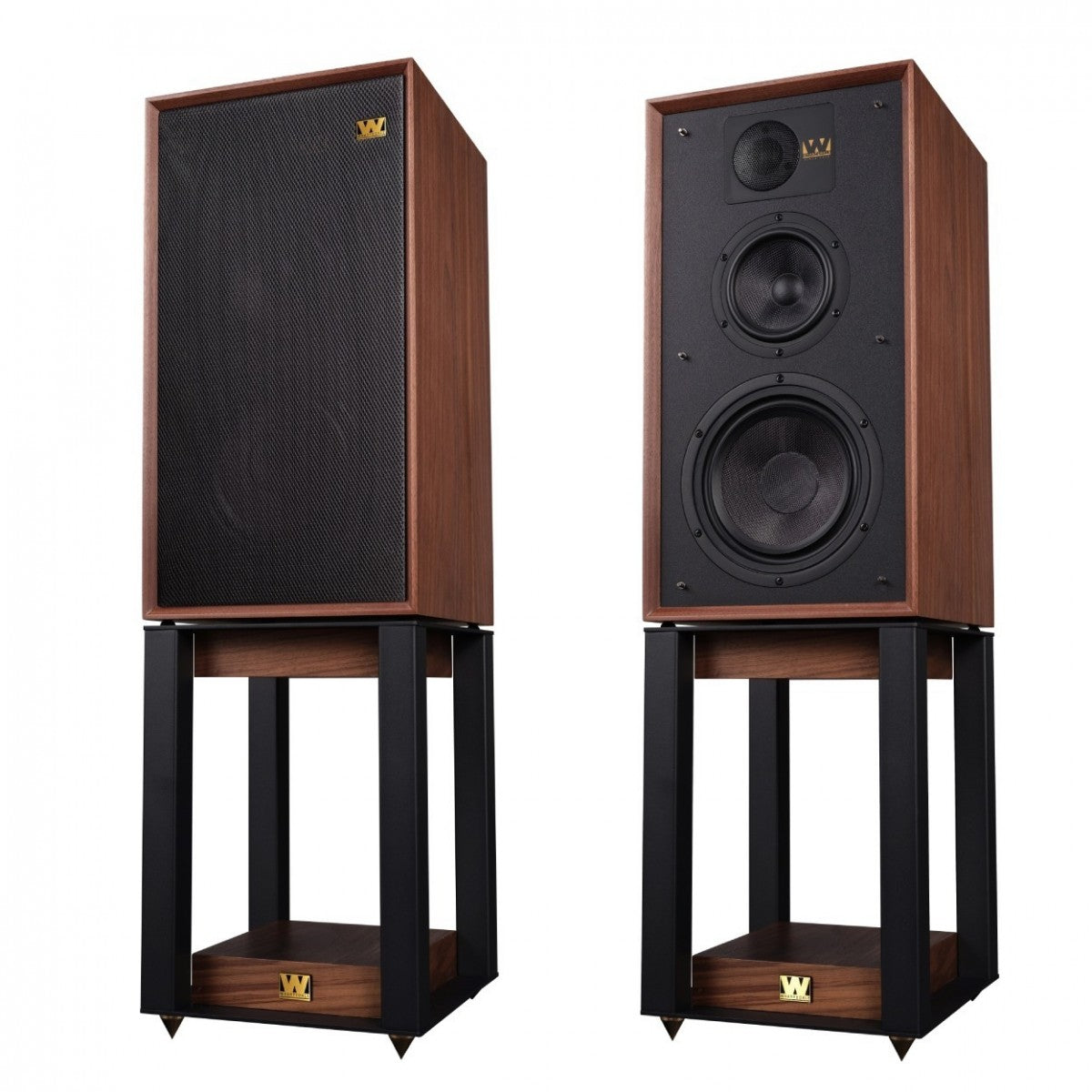 Wharfedale Linton Heritage Standmount Speakers with Matching Stands - Walnut