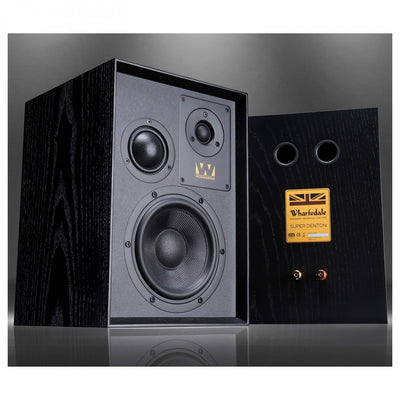Wharfedale Super Denton Heritage Standmount Bookshelf Speakers Pair - Black Oak