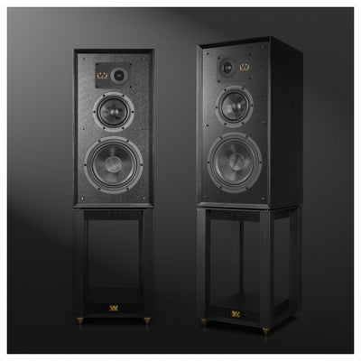 Wharfedale Super Linton Heritage Standmount Speakers with Matching Stands - Black Oak