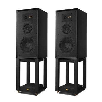 Wharfedale Super Linton Heritage Standmount Speakers with Matching Stands - Black Oak
