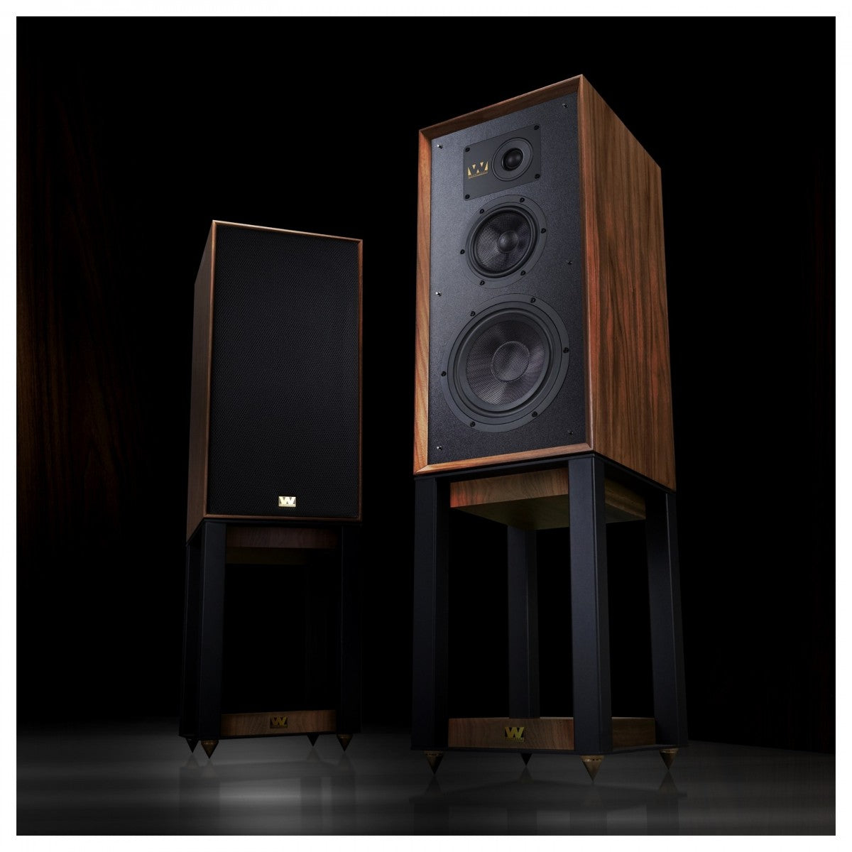 Wharfedale Super Linton Heritage Standmount Speakers with Matching Stands - Mahogany