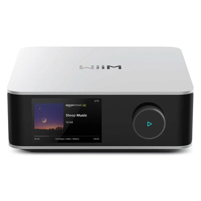 WiiM AMP ULTRA Streaming Amp Silver with WiiM Sound Mulitroom Speakers Pair & Sub Pro Subwoofer White HiFi Package