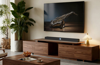 WiiM Bar 3.0.2 Dolby Atmos and DTS:X Soundbar with Touchscreen Display - Gloss Black