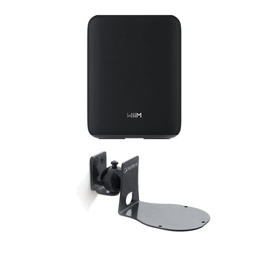 WiiM Sound Lite Wireless Smart Speaker with WiiM NorStone Wall Mount (Single) - Black