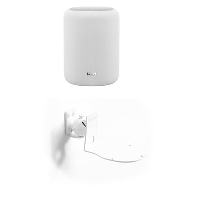 WiiM Sound Lite Wireless Smart Speaker with WiiM NorStone Wall Mount (Single) - White