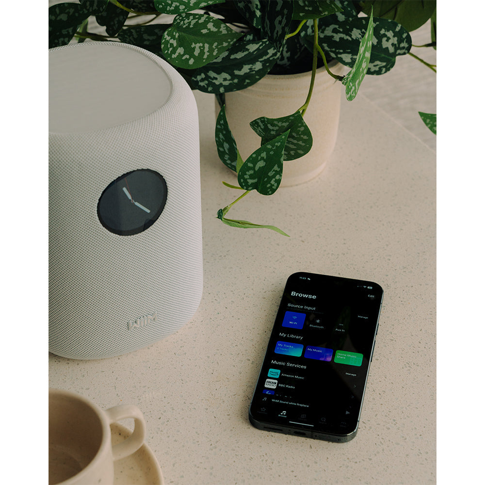 WiiM Sub Pro Wireless Subwoofer with WiiM SOUND Wireless Multiroom Smart Speakers Pair - White