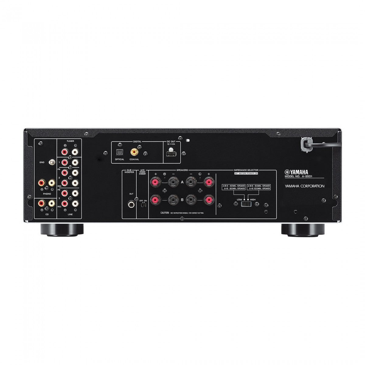 Yamaha AS501 Integrated Amplifier with Wharfedale Diamond 12.3 Floorstanding Speakers Pair Black HiFi Package