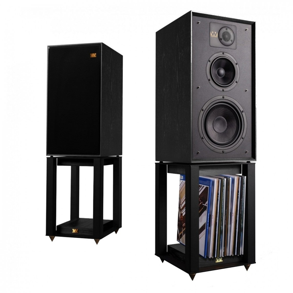 Yamaha R-N600A Network Receiver with Wharfedale Linton Heritage Standmount Speakers with Matching Stands - Black